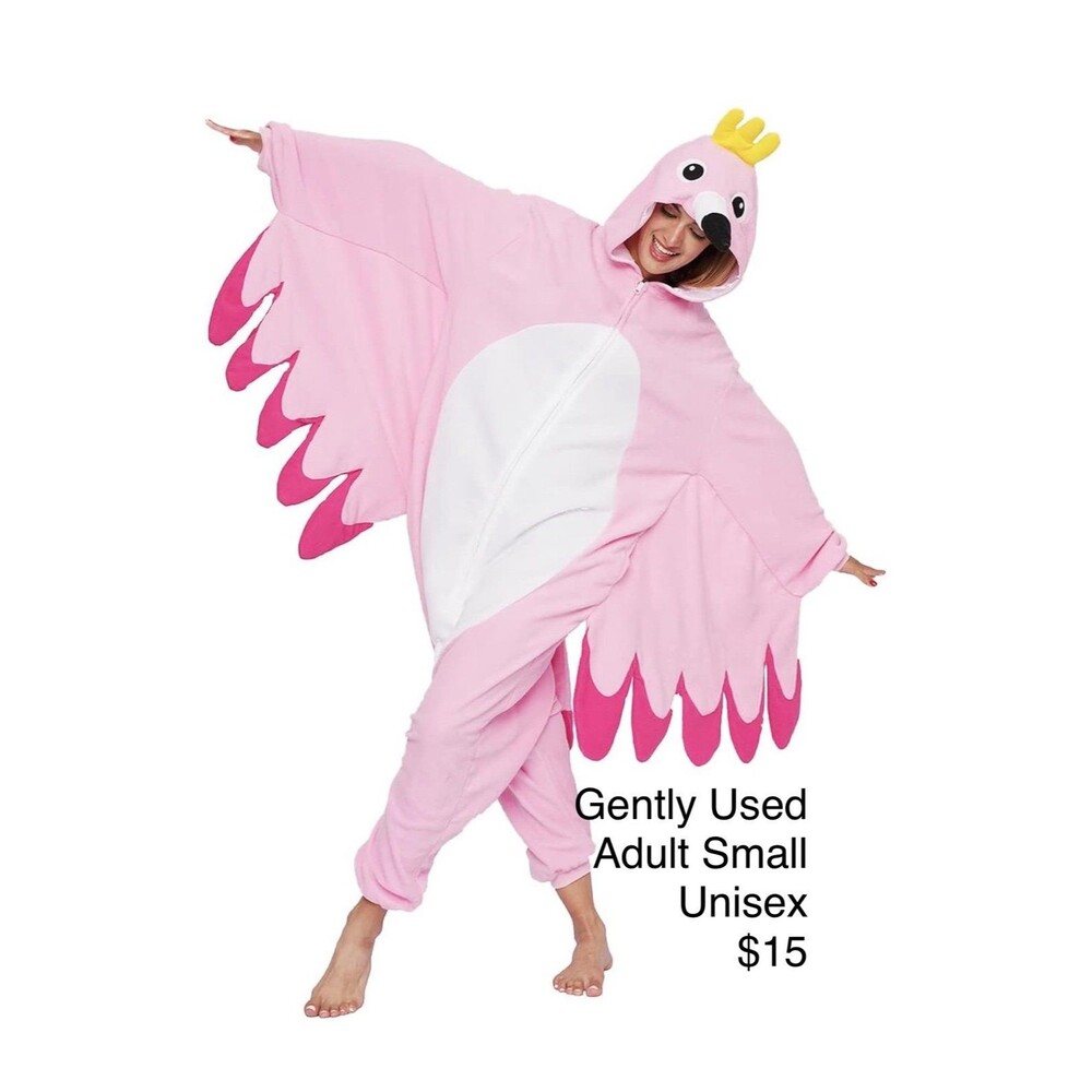 Gently Used Adult Small Flamingo Costume Onesie
